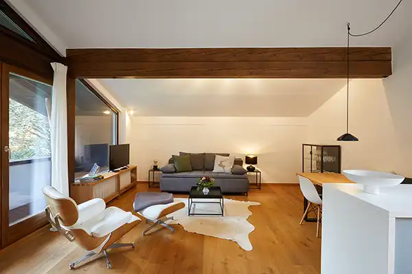 Apartment am Waxlstoa - Wohnbereich mit Schlafcouch