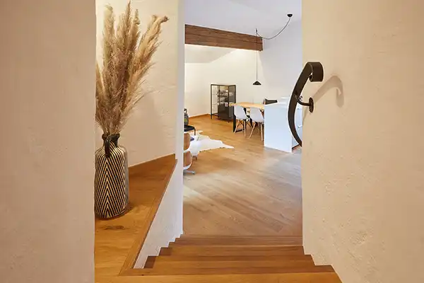 Apartment am Waxlstoa - Blick vom Schlafzimmer zum Wohnbereich